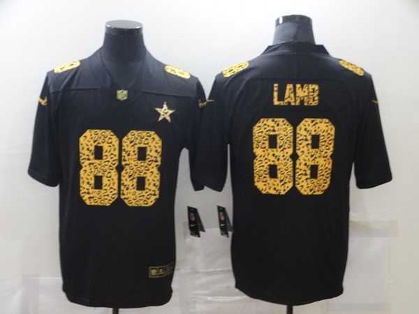 Mens Dallas Cowboys #88 CeeDee Lamb 2020 Black Leopard Print Fashion Limited Football Stitched Jersey Dzhi->dallas cowboys->NFL Jersey